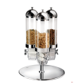 Distributore cereali triplo girevole ø 42 x H 60 cm Lt.3x3 in acciaio inox