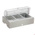 Vassoio refrigerato porta Yogurt Frutta Verdura sfusi in inox 18/10 con base Burro