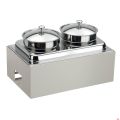 Zuppiera riscaldata 2 stazioni Lt.10 con base Burro Caleido