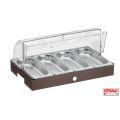 Porta verdure refrigerato 4 scomparti con cupola e Base Caffè