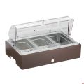 Vassoio refrigerato porta Yogurt Frutta Verdura sfusi in inox 18/10 con base Caffè