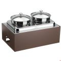 Zuppiera riscaldata 2 stazioni Lt.10 con base Caffe Caleido