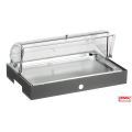 Vassoio per pasticceria inox neutro con cupola e base Carbone