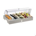 Espositore acciaio inox refrigerata completa di base e cupola Burro Caleido