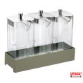 Distributore refrigerato Succhi o cereali con 3 caraffe e base Salvia Caleido 