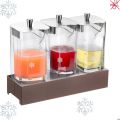 Distributore refrigerato Succhi o cereali con 3 caraffe e base Caffè Caleido 