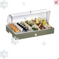 Espositore acciaio inox refrigerata completa di base e cupola Savia Caleido
