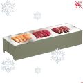 Piastra refrigerata Pesce in inox cm 39 x 12,8 x H 7,5 base Salvia