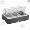 Vassoio refrigerato porta Yogurt Frutta Verdura sfusi con base Carbone