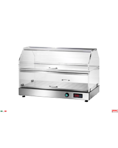 Vetrina riscaldata per brioches con un ripiano regolatore di temperatura °C+30° ~ 90°