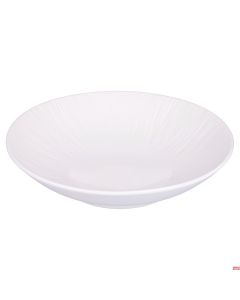 Piatto fondo in porcellana Ø 26,3 x h 6,5 cm bordo lavorato colore Panna Horeca