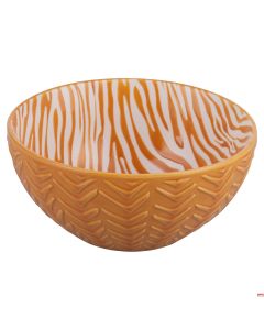 Ciotola tonda In ceramica Ø 12,5 x h 5,8 cm Arancione/Bianco Reactive