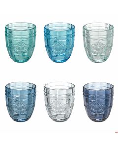 Bicchieri acqua Set 6 pezzi in vetro decoro arabescato Ø 8,0 x h 10,0 cm Syrah Ocean