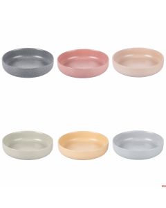 Piatto fondo Set 6 pezzi in gres Ø 20,5 x h 5,5 cm colorati bordo rialzato Berlin