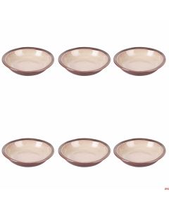 Piatto fondo Set 6 pezzi in gres Ø 19,5 x h 4,5 cm colore beige Bretagne Terra