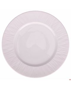 Piatto piano in porcellana Ø 30,3 x h 3,1 cm bordo lavorato colore Panna Horeca