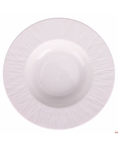 Piatto fondo in porcellana Ø 23,7 x h 4,5 cm bordo lavorato colore Panna Horeca