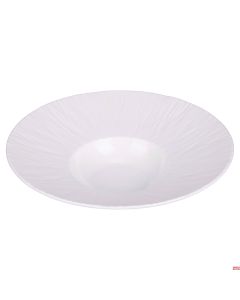 Piatto fondo in porcellana Ø 23,7 x h 5,9 cm bordo lavorato colore Panna Horeca