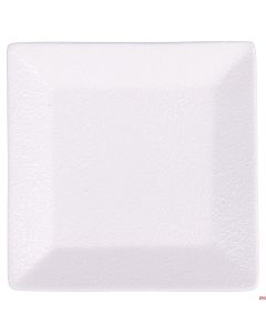 Piattino quadrato Bianco in gres L.13,5 x P. 13,5 x h 2,0 cm superficie ruvida Horeca
