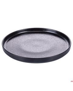 Piatto piano frutta in gres ruvido Ø 21 x h 2 cm colore Nero Horeca