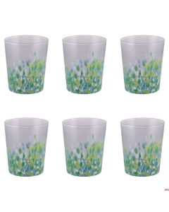 Bicchieri acqua vetro trasparetnte set 6 pezzi Ø 8 x h 10 cm in Candy Ocean