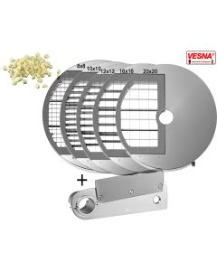Dischi e coltello per cubettare da 8X8x5 a 20x20x5 mm per Chef pizza Celme 