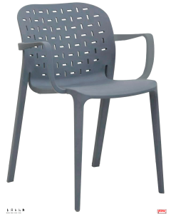 Poltroncine in polipropilene rinforzate fibra di vetro colore-G-Grigio