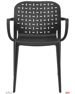 Poltroncina in polipropilene rinforzate fibra di vetro colore-Nero