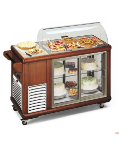 Carrello con frigo vetrina e cupola per pasticceria,  &deg;C +4&deg;~+10&deg; 