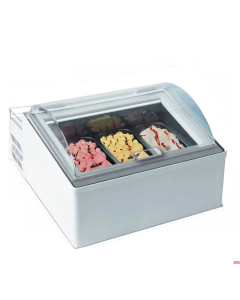 Congelatore gelato da banco Cupola trasparente 3 gusti da 5 Lt. o 6 gusti da 2.5 Lt.