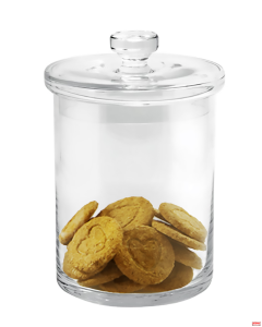 Vaso vetro con coperchio 14 x h 23 cm