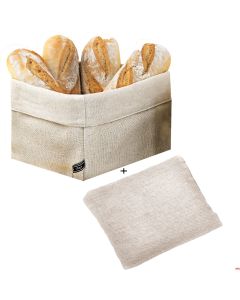 Cestino pane tessuto beige 11x11 cm con Cuscino termico 12,5x12,5 cm Confezione 2 Pz Tutto Un Prezzo Spedizione Gratuita