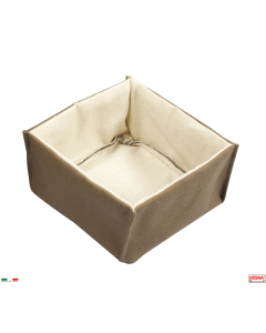 Cestino pane bicolore cm 19 x 19 x 10 h tessuto cotone