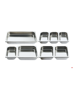 Bacinelle diversi misure di Gastonorm inox 18/10 da h 20 a 65 mm