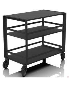 Carrello Servire multi funzione con 4 ruote Nero Opaco 90x50xH 82 cm