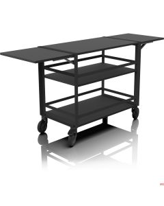 Carrello Servizio con Ripiano doppio Nero Industrial 90x50xH80 cm