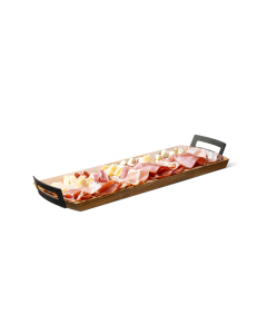 Tagliere in legno rettangolare con due maniglie 50x18 cm
