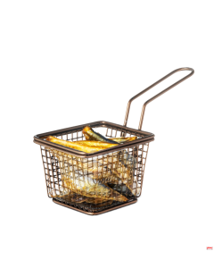 Cestello fritto rettangolare acciaio 10,5x9x h7,5 cm Copper anticato