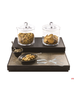 Espositore neutro in legno massello set completo wengè / bianco con pinza   