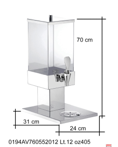  Distributore succhi refrigerato base in acciaio inox Lt. 12,0