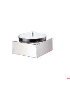 Portamarmellata/yogurt refrigerato 17,5x17,5 H 7 cm inox 18/10 C/coperchio