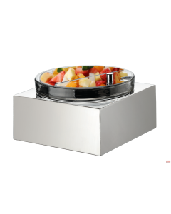 Portamacedonia/yogurt refrigerato 24x24 cm inox 18/10 C/coperchio