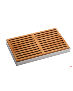 Tagliere pane legno base in acciaio 50x30 cm