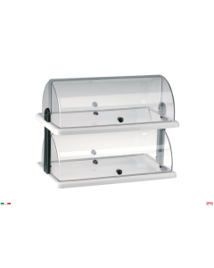 Vetrinetta Brioches doppio con cupole apribile 50x30,5x H 39 cm