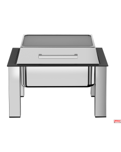 Chafing Dish professionali GN 2/3 inox coperchio in vetro/inox