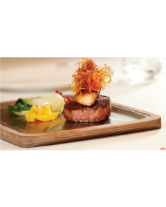 Vassoio riscaldato 29x20 cm C/base legno Clicca l'immagine P. x sconto quantità