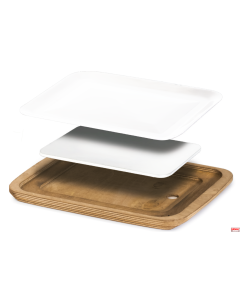 Base rettangolare legno multistrati betulla  34x24 per vassoi riscaldati CELSIUS    