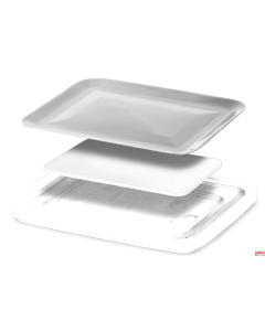 Piatto acciaio inox18/10 rettangolare int.25x18,5 CELSIUS 