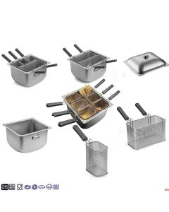 Pentola cuocipasta a induzione e tutti fuochi inox 18/10 Lt. 22