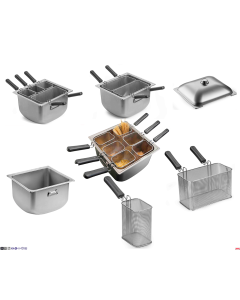 Pentola cuocipasta professionale a induzione e tutti fuochi inox 18/10 Lt. 22